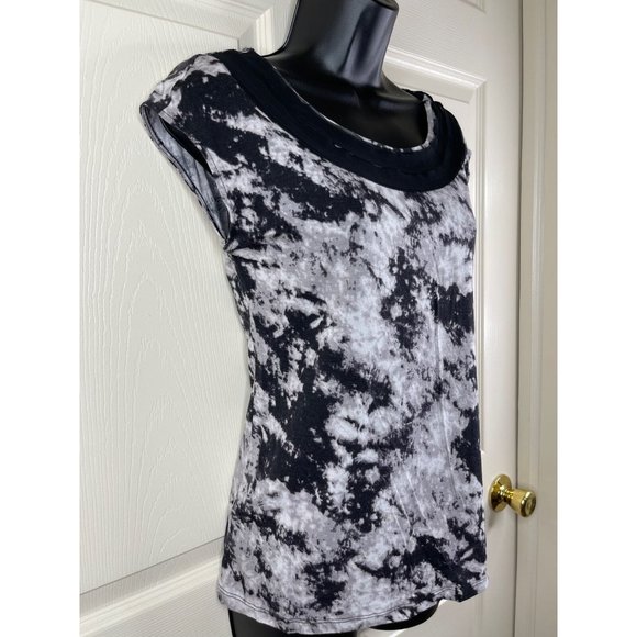 Ann Taylor Top Womens Sleeveless Black Multi Cotton Modal Round Neck Size Small - Picture 6 of 10